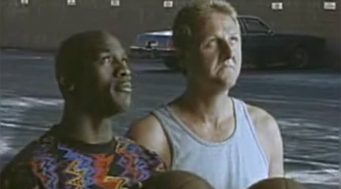 Michael Jordan &amp; Larry Bird in the Showdown