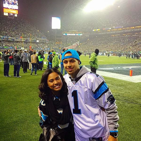 Stephen Curry Cheering on the Carolina Panthers