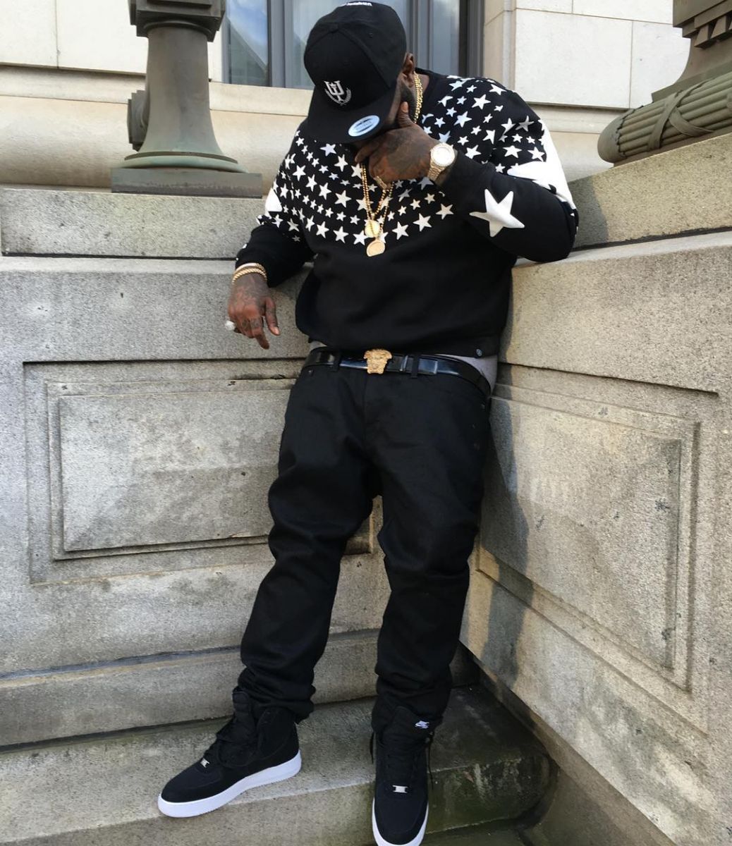 Rick Ross Wearing the Black Suede Nike Air Force 1 High