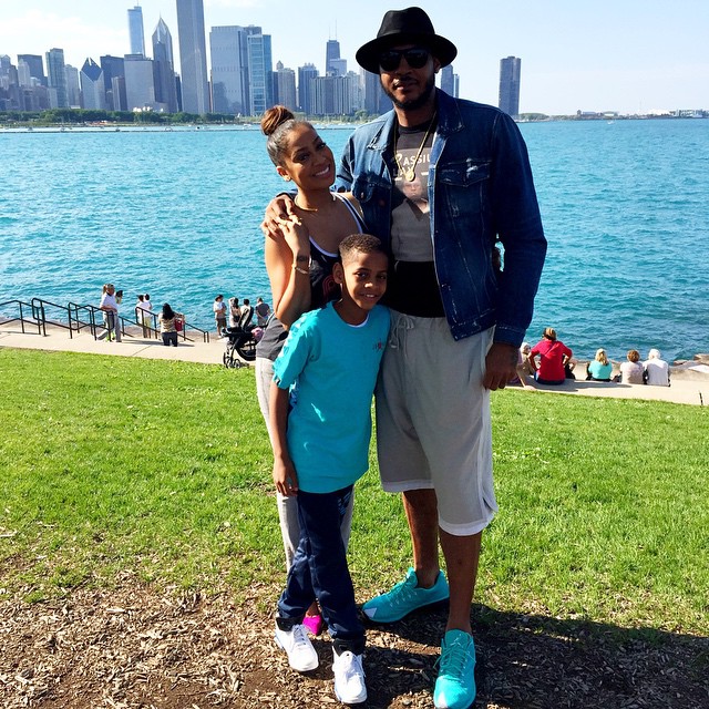 Carmelo Anthony wearing the &#x27;Teal&#x27; Jordan Flight Runner 2