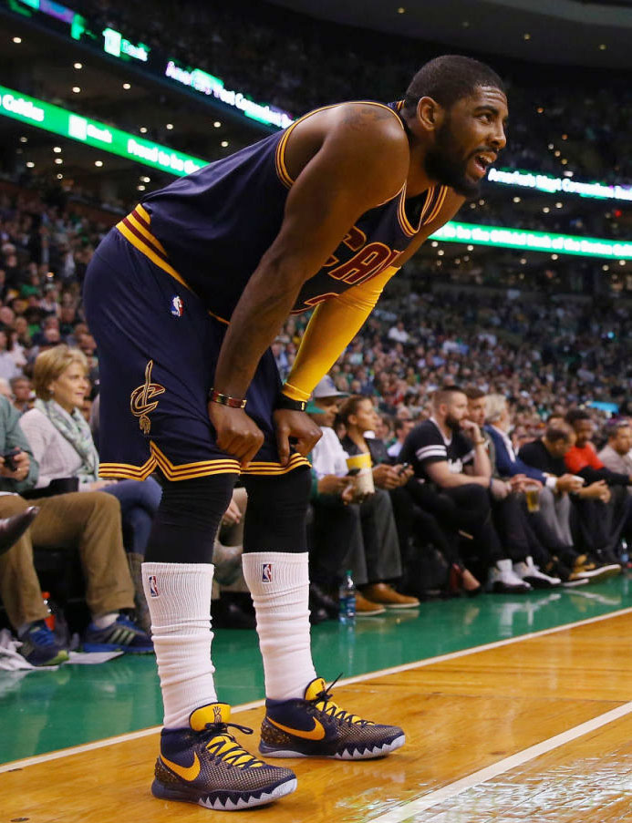 Kyrie Irving wearing a Nike Kyrie 1 Navy PE for the Playoffs (2)