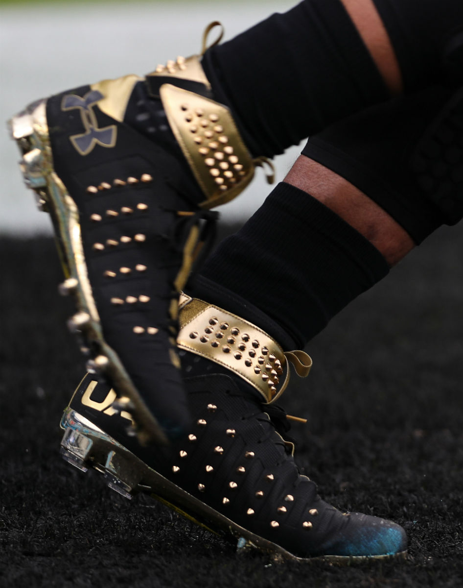 Cam Newton Spiked Under Armour Cleats Right