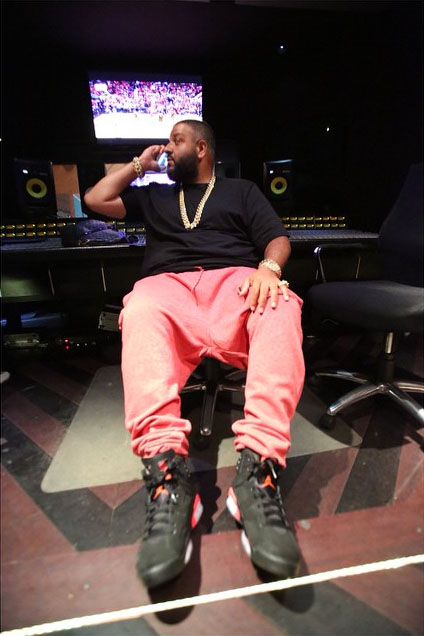DJ Khaled wearing the &#x27;Infrared&#x27; Air Jordan VI 6