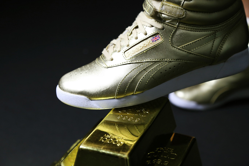 Gold high sale top reeboks