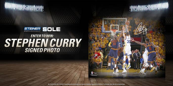 Win Autographed Stephen Curry Photo