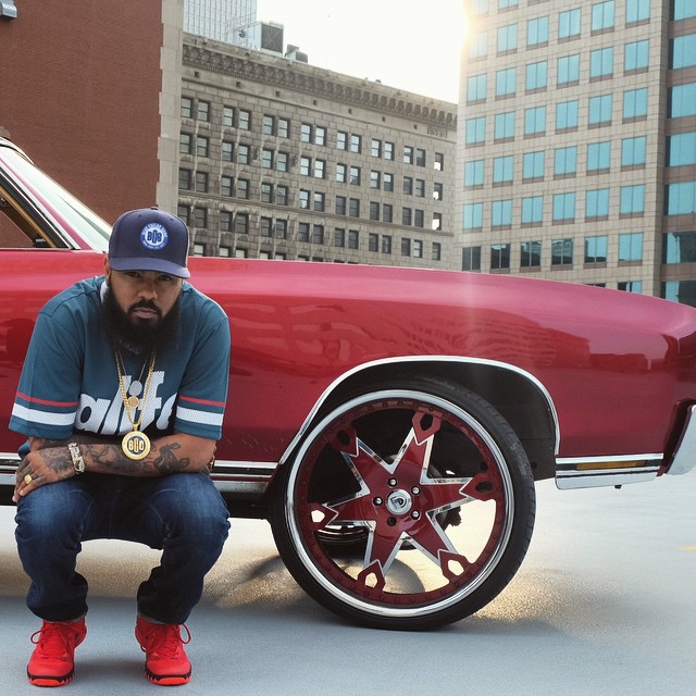 Stalley wearing the &#x27;Deceptive Red&#x27; Nike Kyrie 1