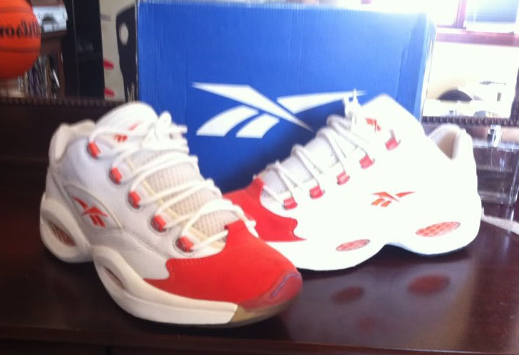 Reebok Question Low White/Red Suede