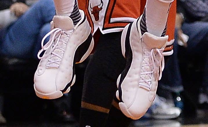 P.J. Tucker wearing the 'White Maize' Air Jordan 13 Low (1)