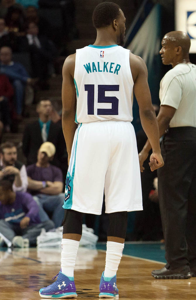 Kemba Walker wearing Under Armour Curry One Hornets Father to Son (3)