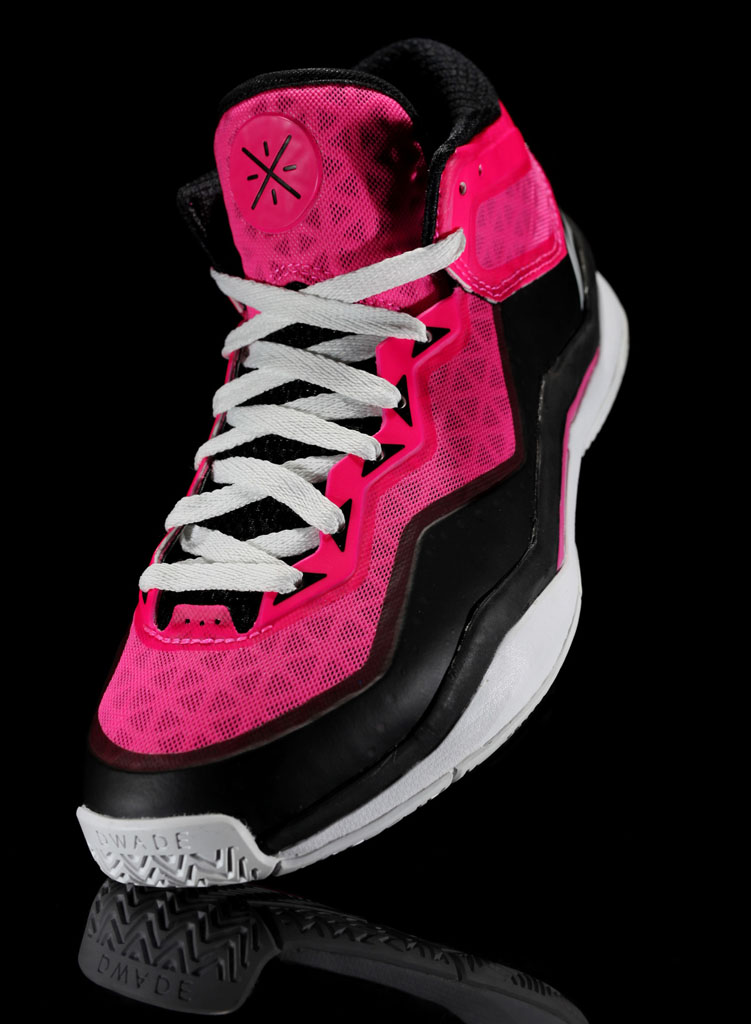 A close-up of the seasonal Li Ning sneakers of Dwyane Wade #3 of