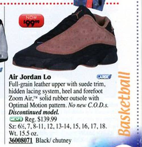 Air Jordan 13 Low Chutney in Eastbay Catalog 1999