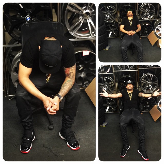 DJ Envy wearing the &#x27;Bred&#x27; Air Jordan XI 11 Low