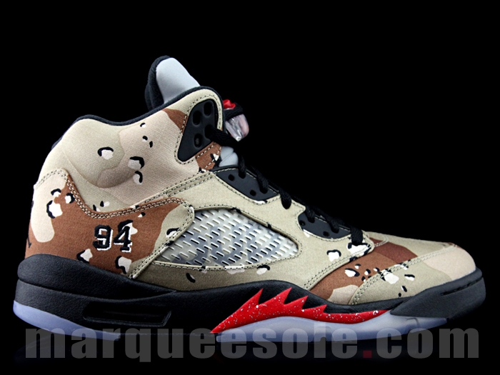 SoleOnCanvas Creates A Dope Air Jordan 5 What The Supreme Custom •