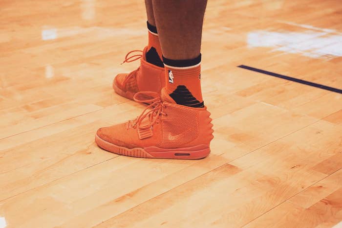 P.J. Tucker Plays in the &quot;Red October&quot; Nike Air Yeezy 2 (1)
