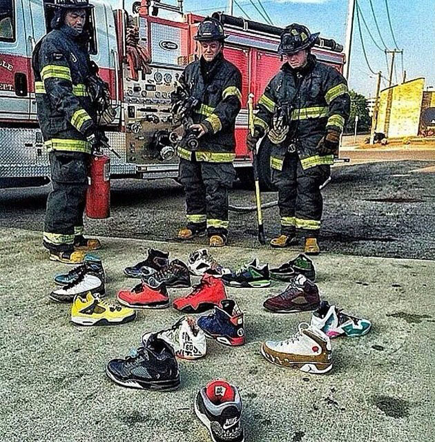 Firefighters Putting Out Sneaker Fire