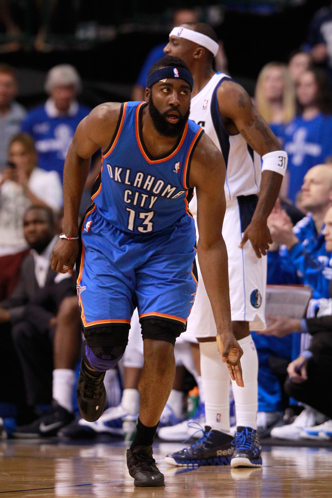 James Harden wearing the &#x27;Blackout&#x27; Nike Hyperfuse Low