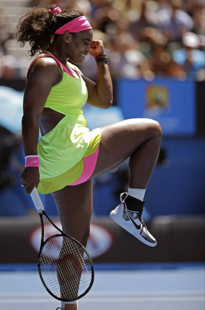 Serena Williams wearing a Black History Month Nike Tennis Shoes (2)
