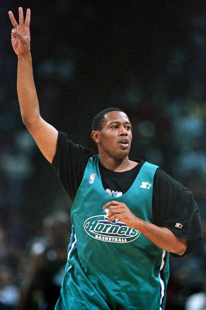 1998 Percy Miller Master P Charlotte Hornets Authentic Starter NBA