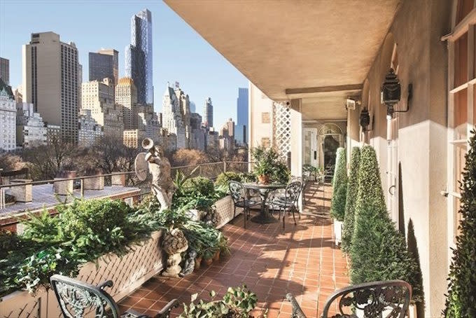 Outdoor Balcony of Joan Rivers Manhattan Penthouse 