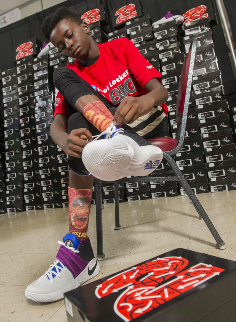 Foot Locker &amp; Kyrie Irving Donate 190 Pairs of Sneakers to Kids (4)