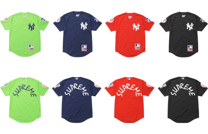 Supreme x New York Yankees Baseball Jersey