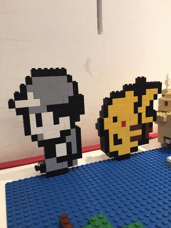 Mario and Pikachu Lego Pixel Art
