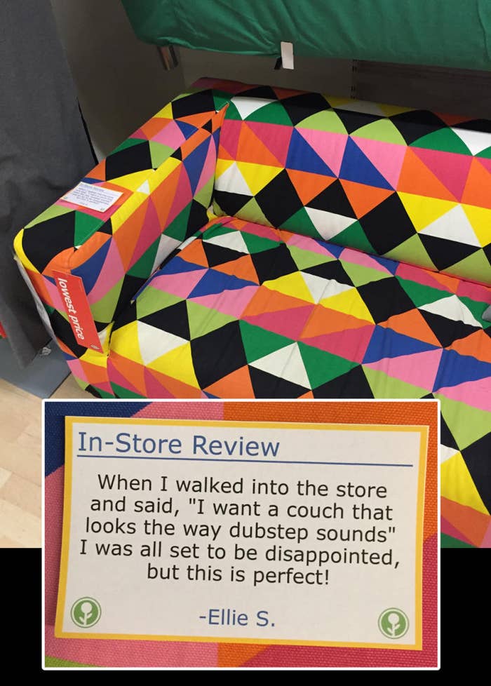 In Store Review by Ellie S. on Colorful Couch