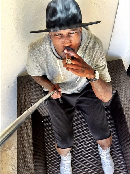 Chad Johnson Smoking A Cigar On Instagram