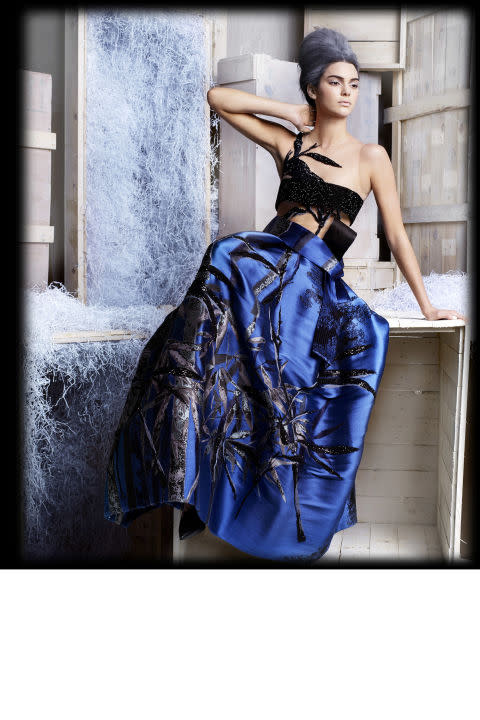 Blue with Black Dress Harper&#x27;s Bazaar Feature