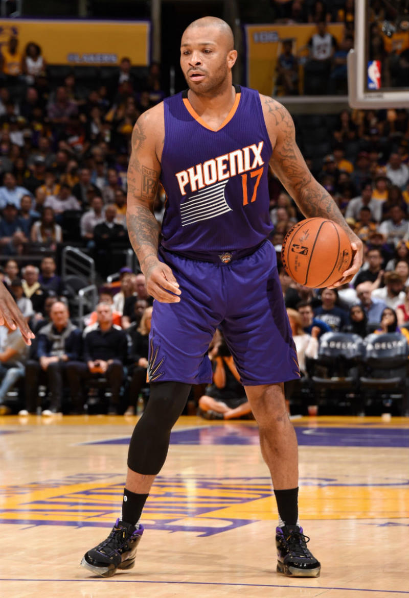 P.J. Tucker Wearing a Black/Purple Nike Zoom Kobe 1 PE (2)
