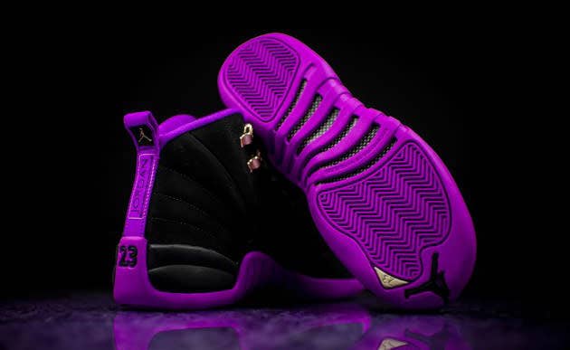 pink and purple jordans 12
