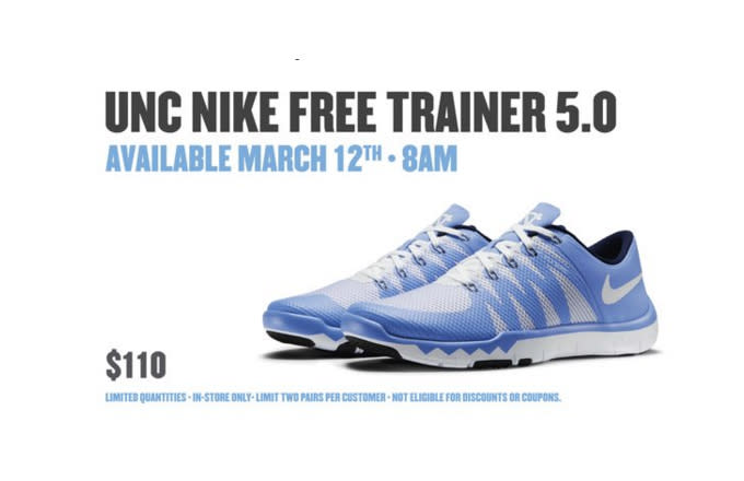 Nike free 2024 trainers unc