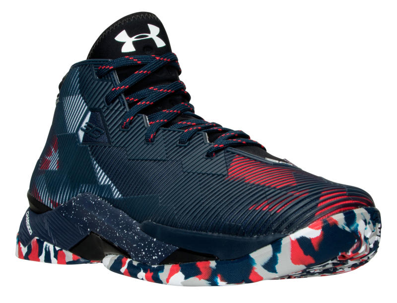 Red white and sales blue steph curry shoes