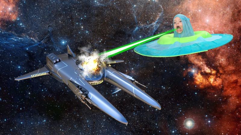 Reddit user AlexandrBandit &quot;UFO Raft Fighter Scene&quot;