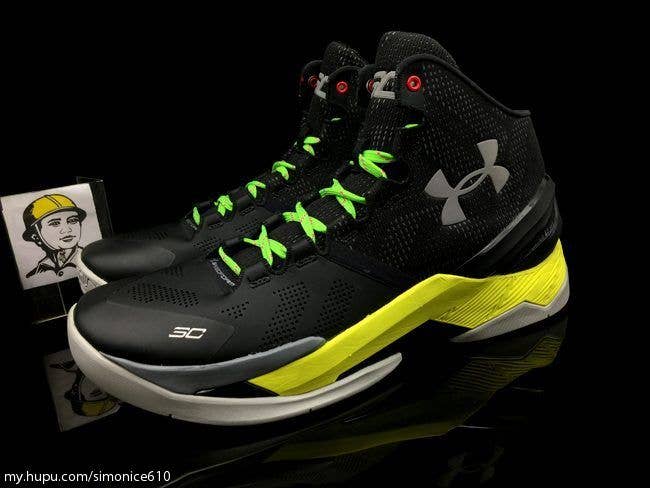 Under Armour Curry 2 Black/Yellow-Green Sample (1)