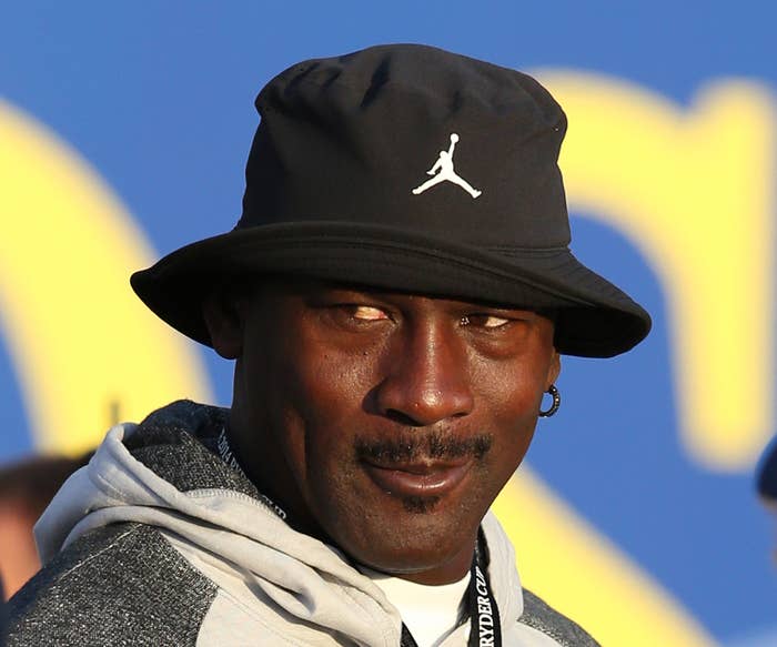 Michael Jordan Wearing Bucket Hat