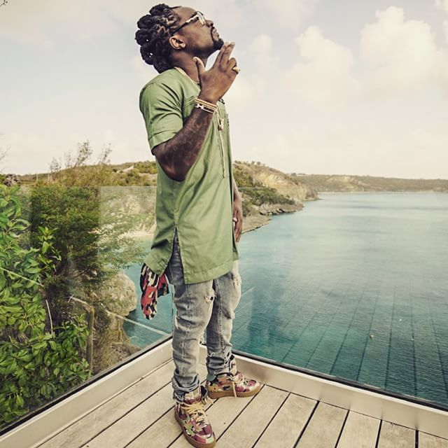 Wale wearing the &#x27;Camouflage&#x27; Valentino Rock Be
