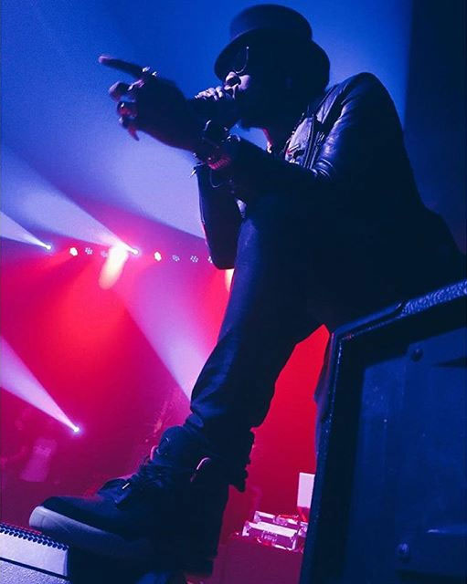 Trinidad James wearing the &#x27;Solar Red&#x27; Nike Air Yeezy 2