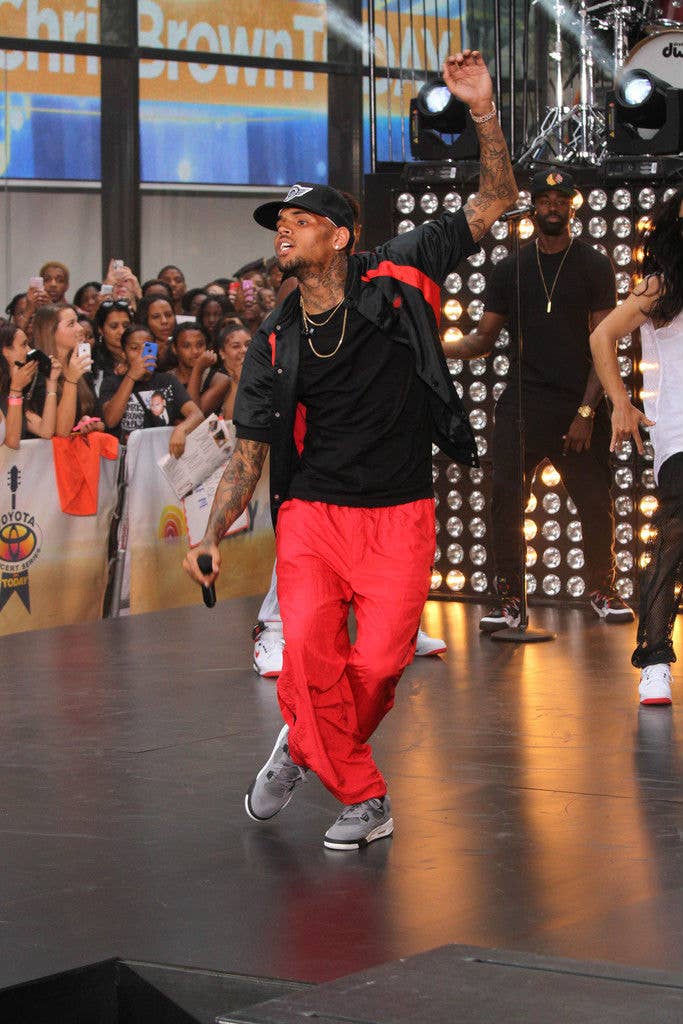 Chris Brown Wearing Cool Grey Air Jordan IV 4 Retro (8)