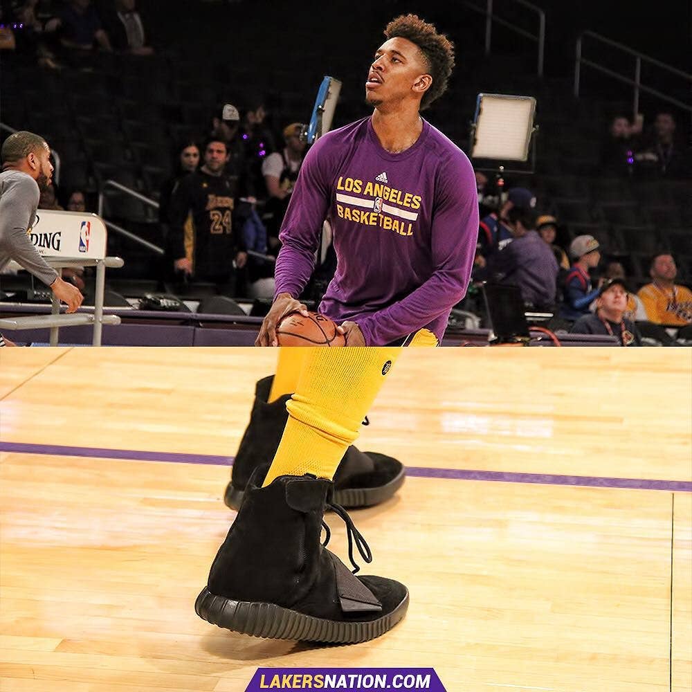 Nick Young Plays in the 'Black' adidas Yeezy 750 Boost (1)