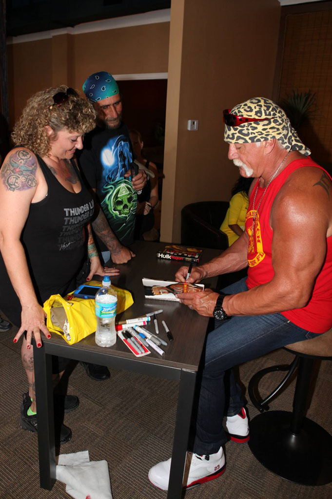 Hulk Hogan wearing the &#x27;Fire Red&#x27; Air Jordan V 5