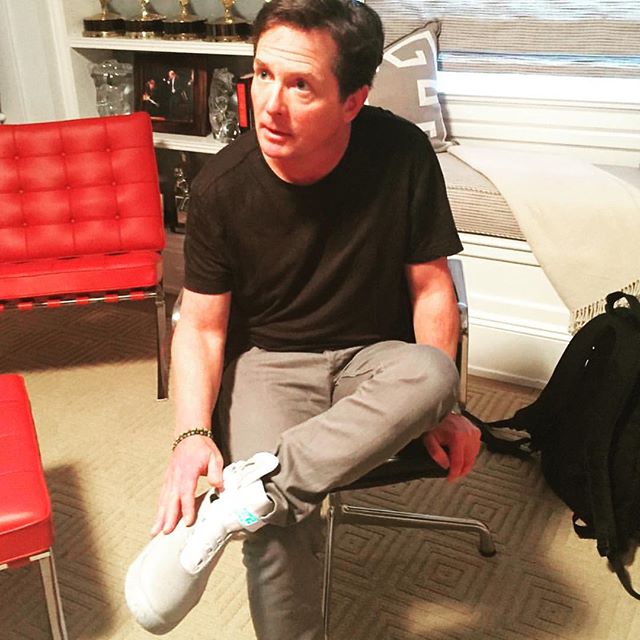 Michael J. Fox wearing the Nike Mag