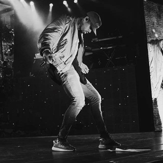 Chris Brown wearing the adidas Yeezy 350 Boost