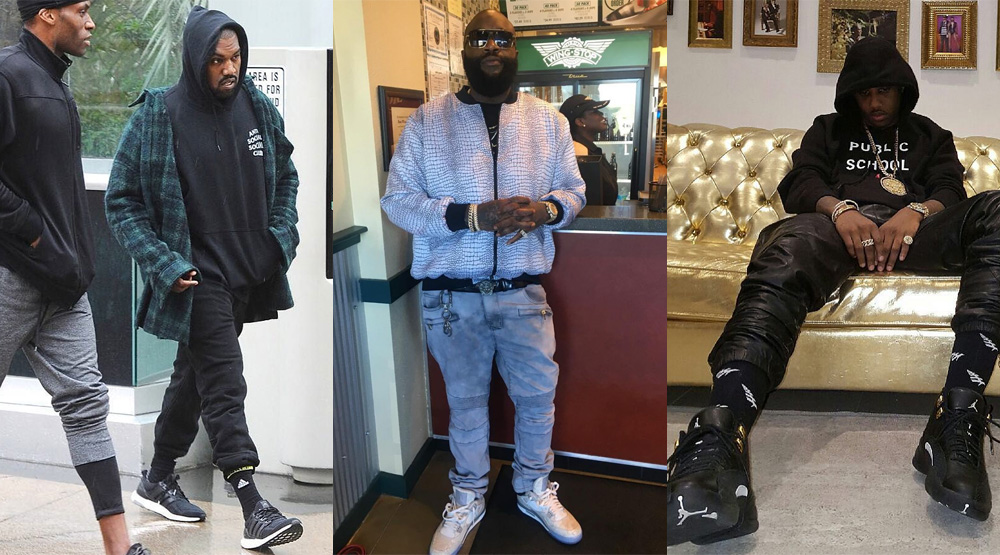 Celebrities wearing clearance yeezy wave runner