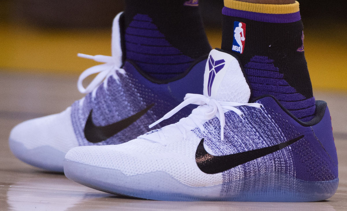 Kobe 11 purple cheap and white