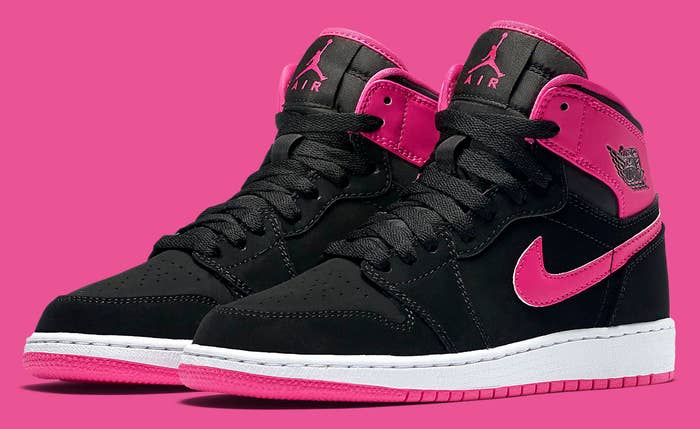 Air Jordan 1 High Girls Black/Pink (1)