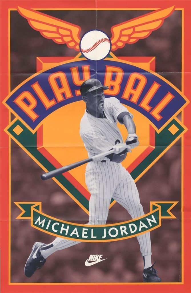 Michael Jordan &#x27;Play Ball&#x27; Nike Air Jordan Poster (1994)