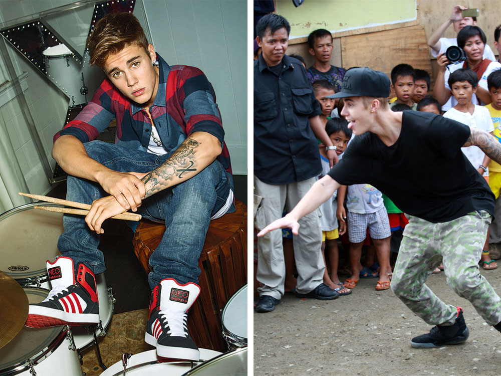 Justin Bieber wearing adidas &amp; Supra
