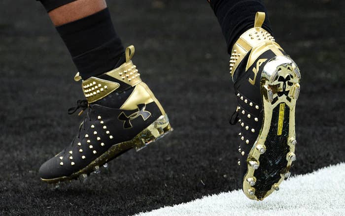 Cam Newton Spiked Under Armour Cleats Heel