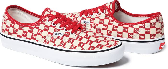 Supreme Vans Authentic Checker Red